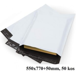 VREČKA ZA POŠILJANJE PVC 550x770+50mm 55um BELA 50 kos