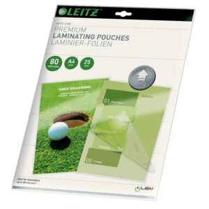 ŽEPKI ZA PLASTIFICIRANJE LEITZ A4 80MIC S SMERNIMI PUŠČICAMI 1/25 74790000