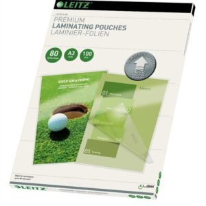 ŽEPKI ZA PLASTIFICIRANJE LEITZ A3 80MIC S SMERNIMI PUŠČICAMI 1/100 74850000